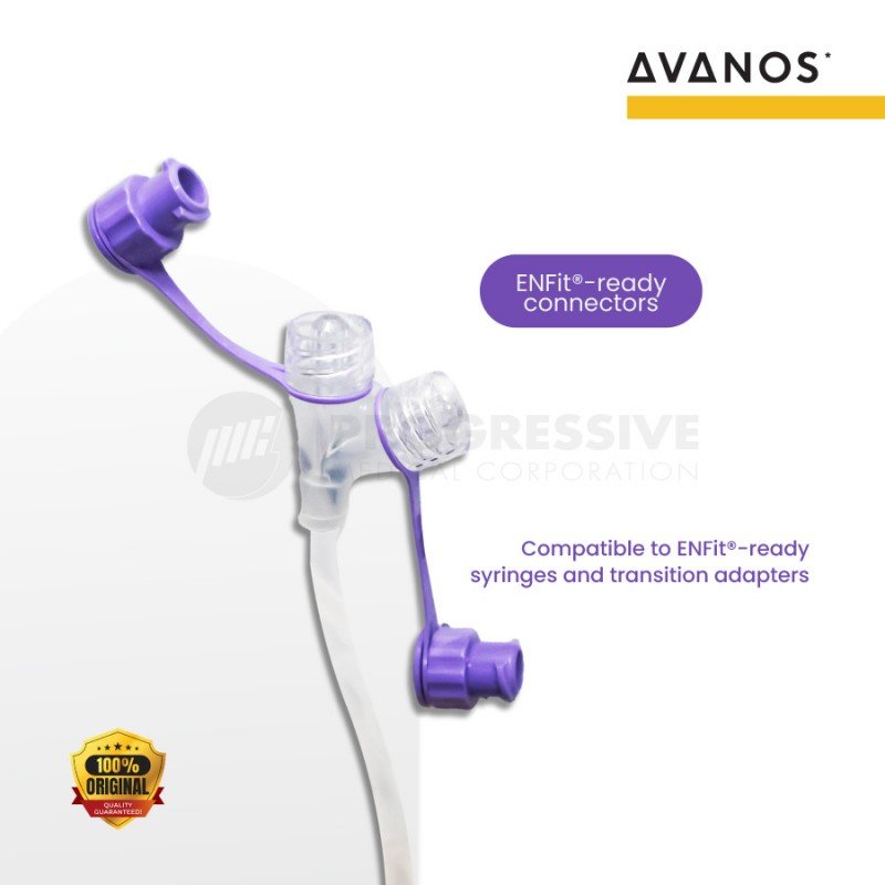 Avanos Mic-Key Feed Extension Set with  Secur-Lok, ENFit®-ready connectors