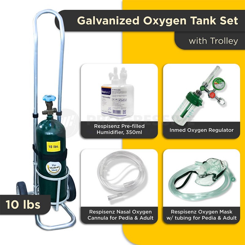 Affordabundle Galvanized Oxygen Tank, 10lbs (with content and bundled)