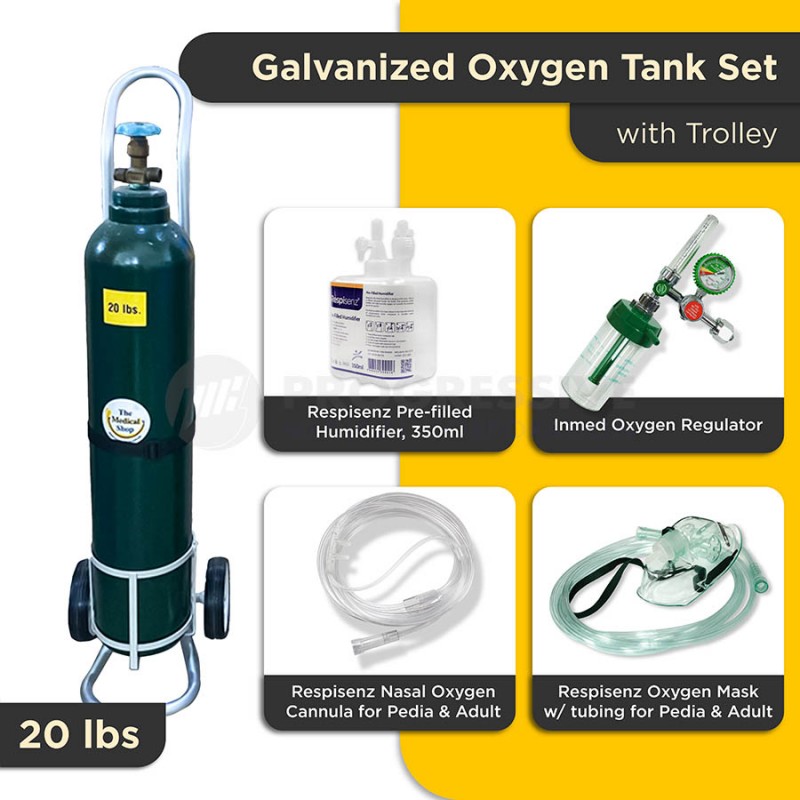 Affordabundle Galvanized Oxygen Tank, 20lbs (with content and bundled)