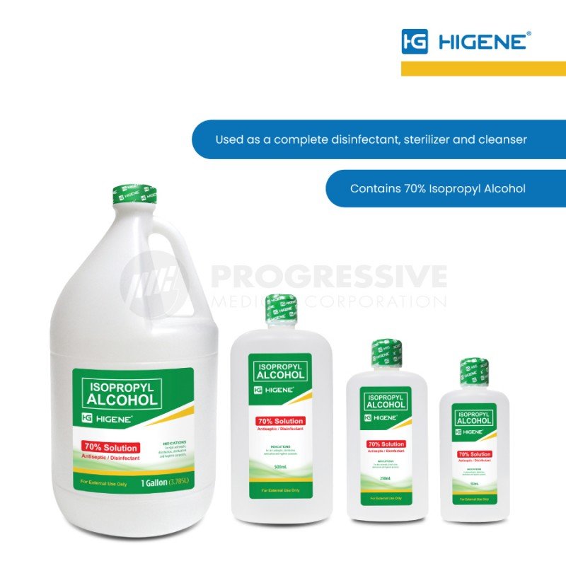 Higene 70% Isopropyl Alcohol, 1 galon