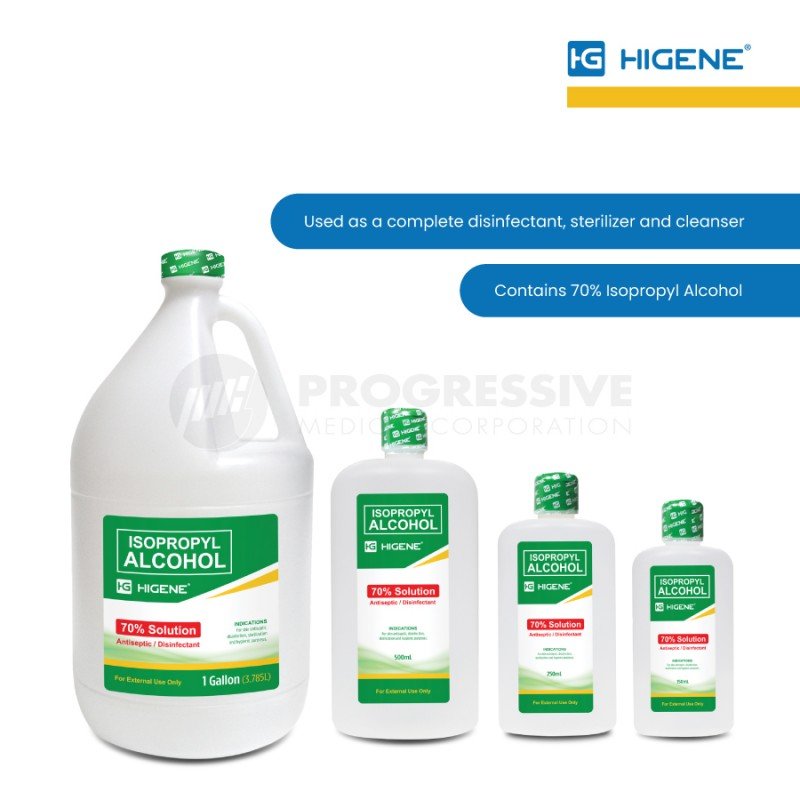 Higene 70% Isopropyl Alcohol, 150 ml