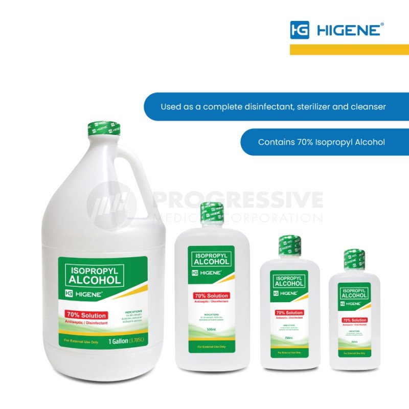 Higene 70% Isopropyl Alcohol, 250 ml