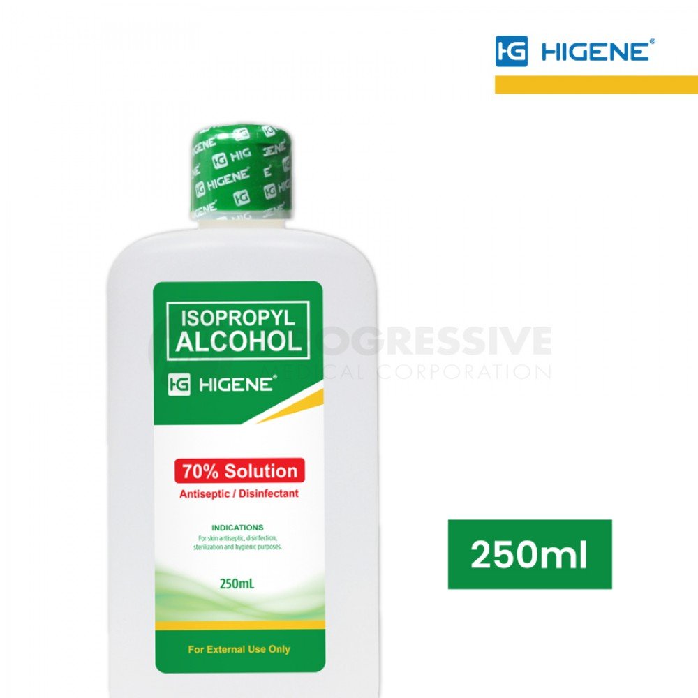 Higene 70% Isopropyl Alcohol, 250 ml