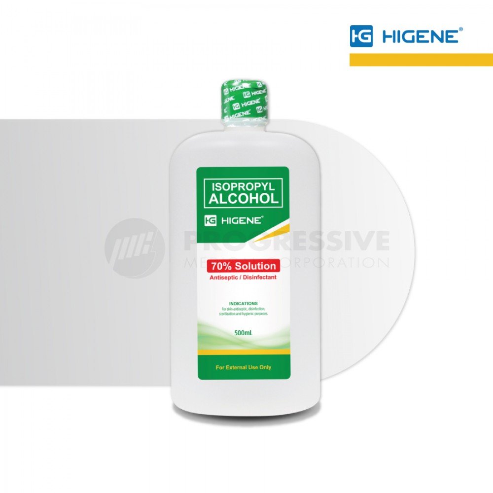 Higene 70% Isopropyl Alcohol, 500 ml