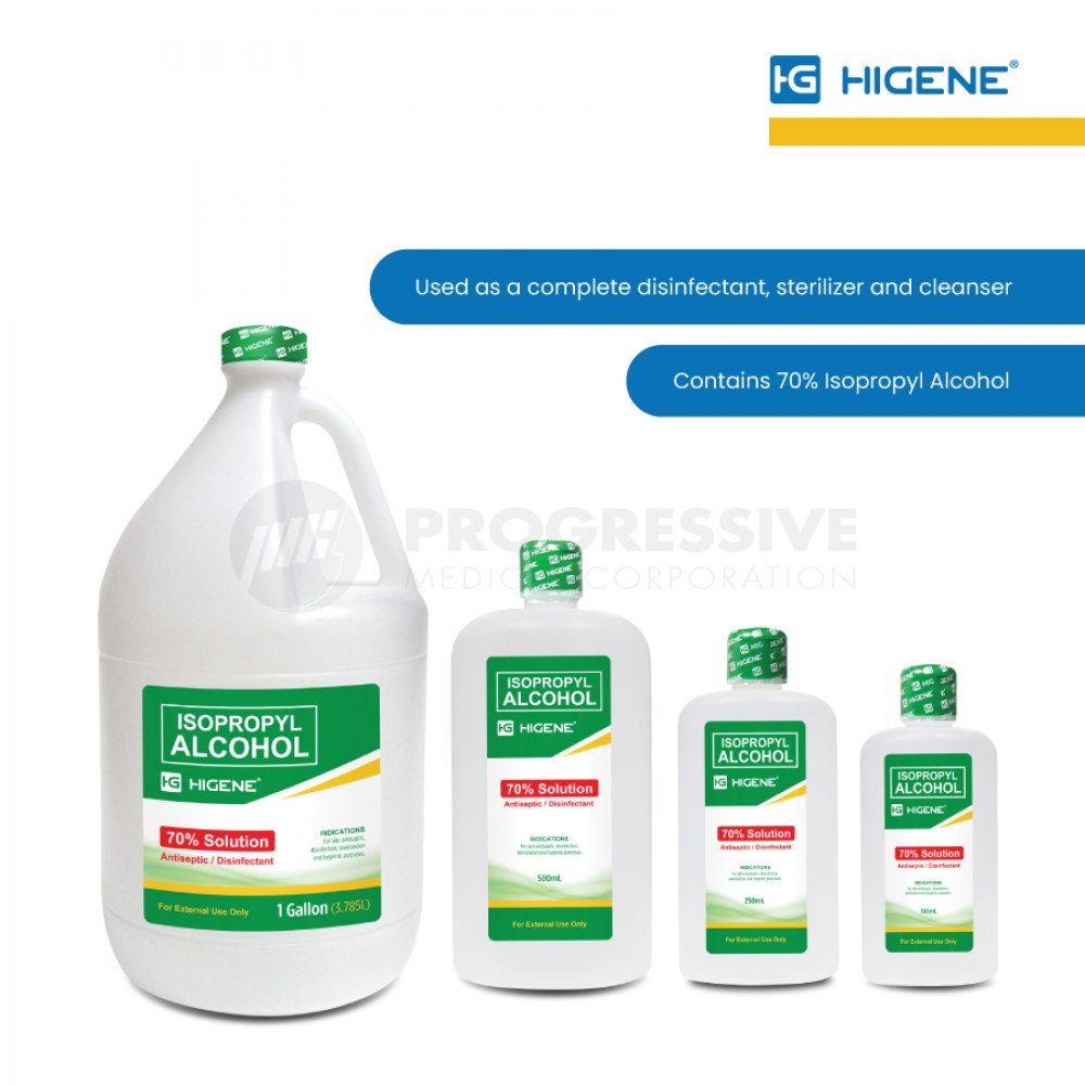 Higene 70% Isopropyl Alcohol, 500 ml