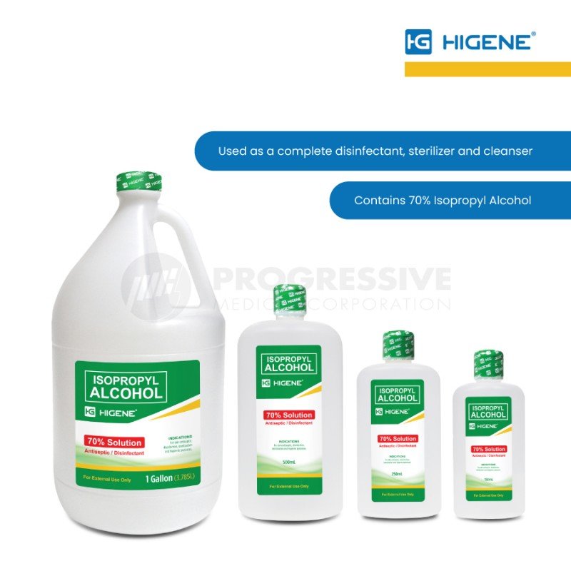 Higene 70% Isopropyl Alcohol, 500 ml