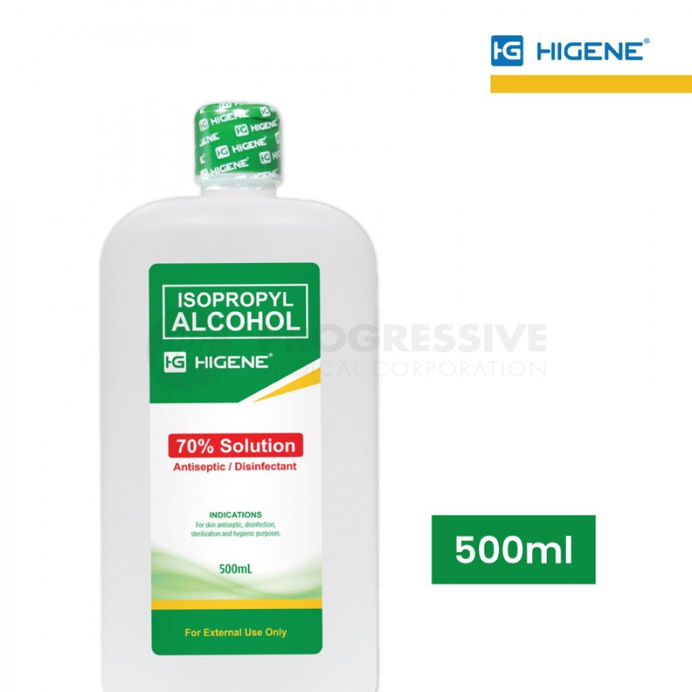 Higene 70% Isopropyl Alcohol, 500 ml