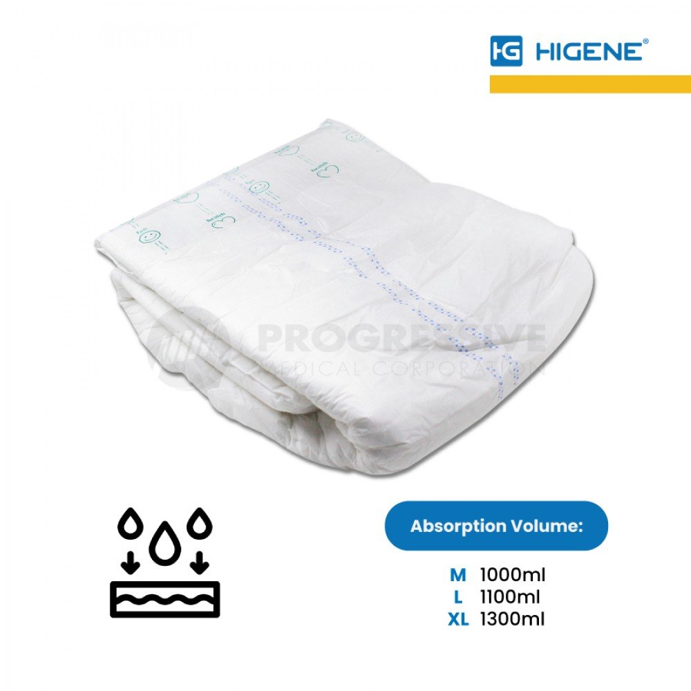 Higene Adult Diaper, Large (sold by packs of 10s)