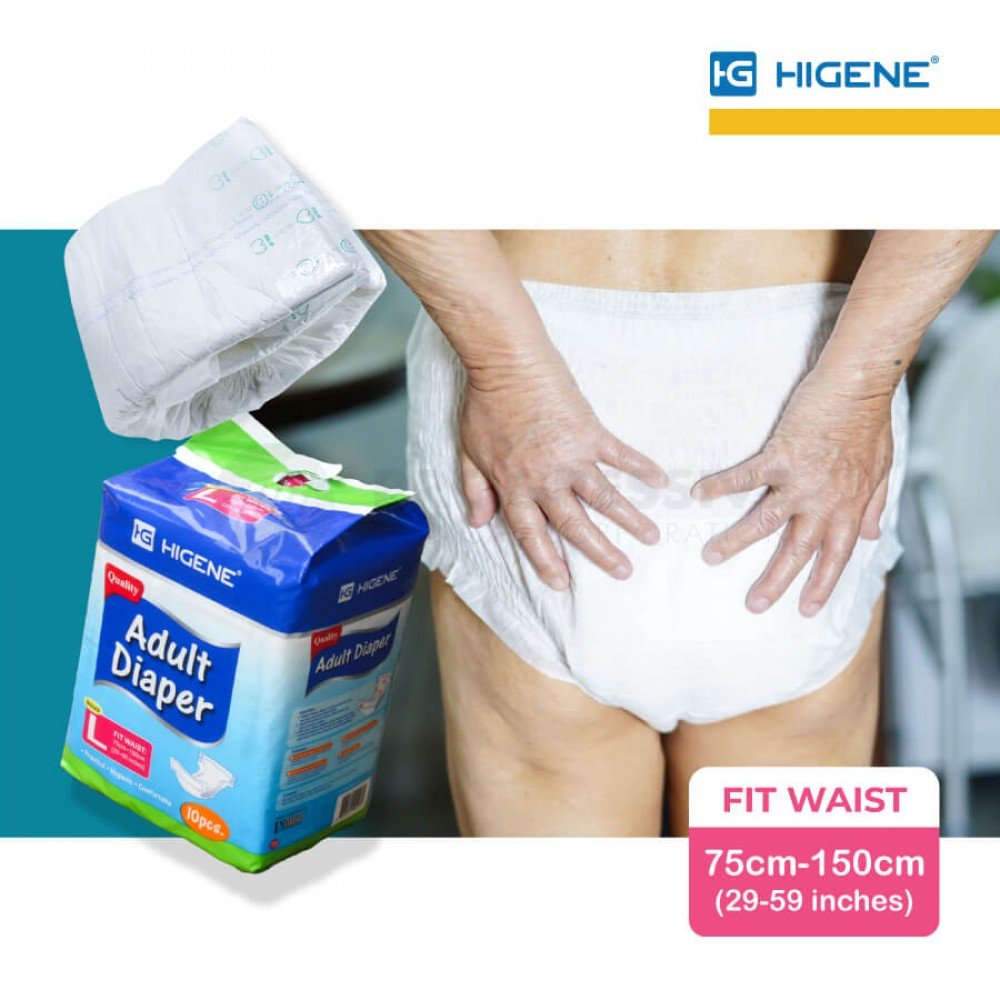 Higene Adult Diaper, Large (sold by packs of 10s)