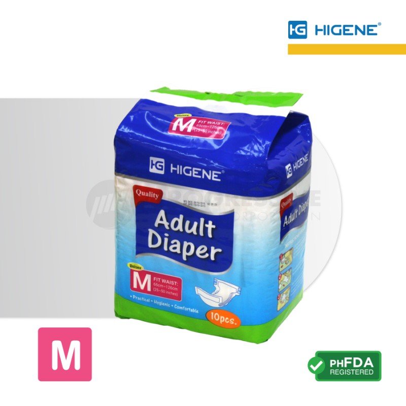 Higene Adult Diaper, Medium (sold by packs of 10s)