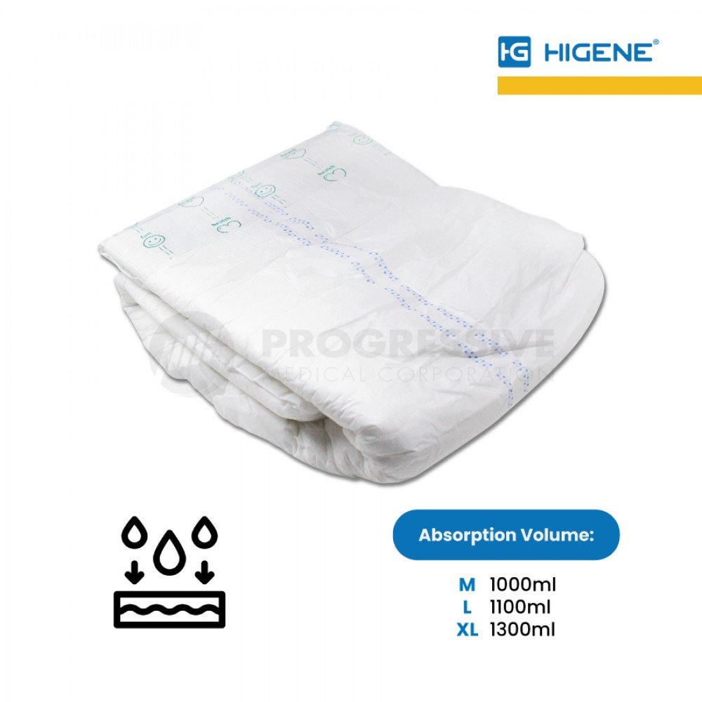 Higene Adult Diaper, Medium (sold by packs of 10s)