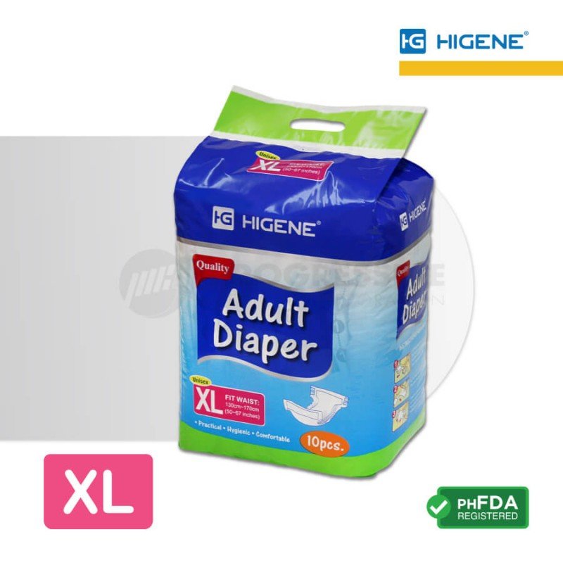 Higene Adult Diaper, X-Large (sold by packs of 10s)