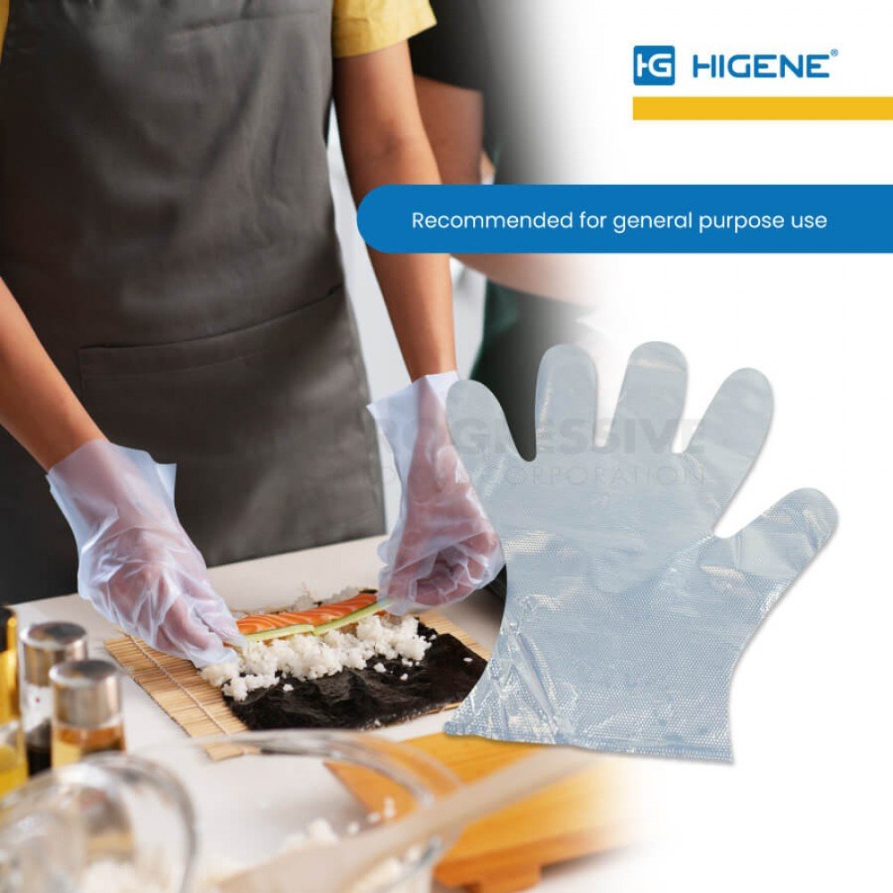 Higene Polyethylene Gloves (sold by box of 100s)