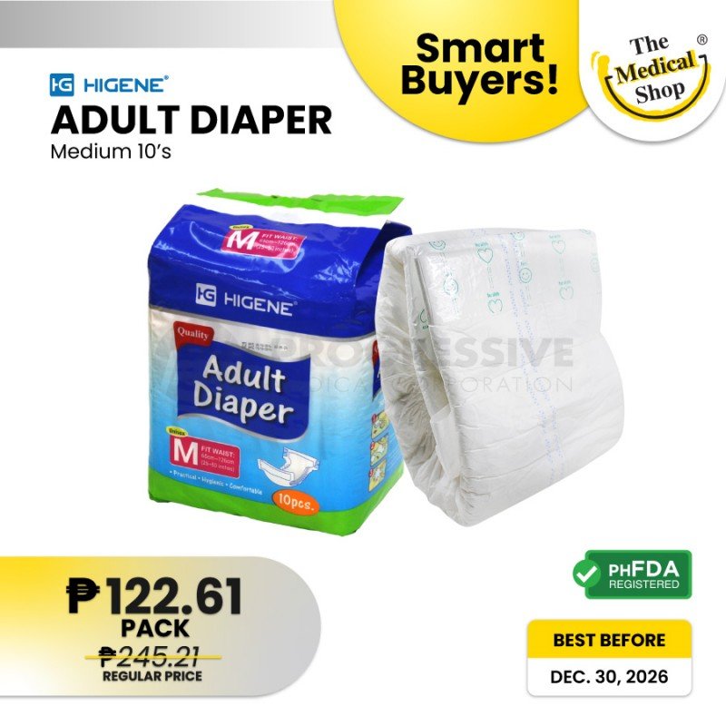 Smart Buyers - Higene Adult Diaper, Medium (sold by packs of 10s)