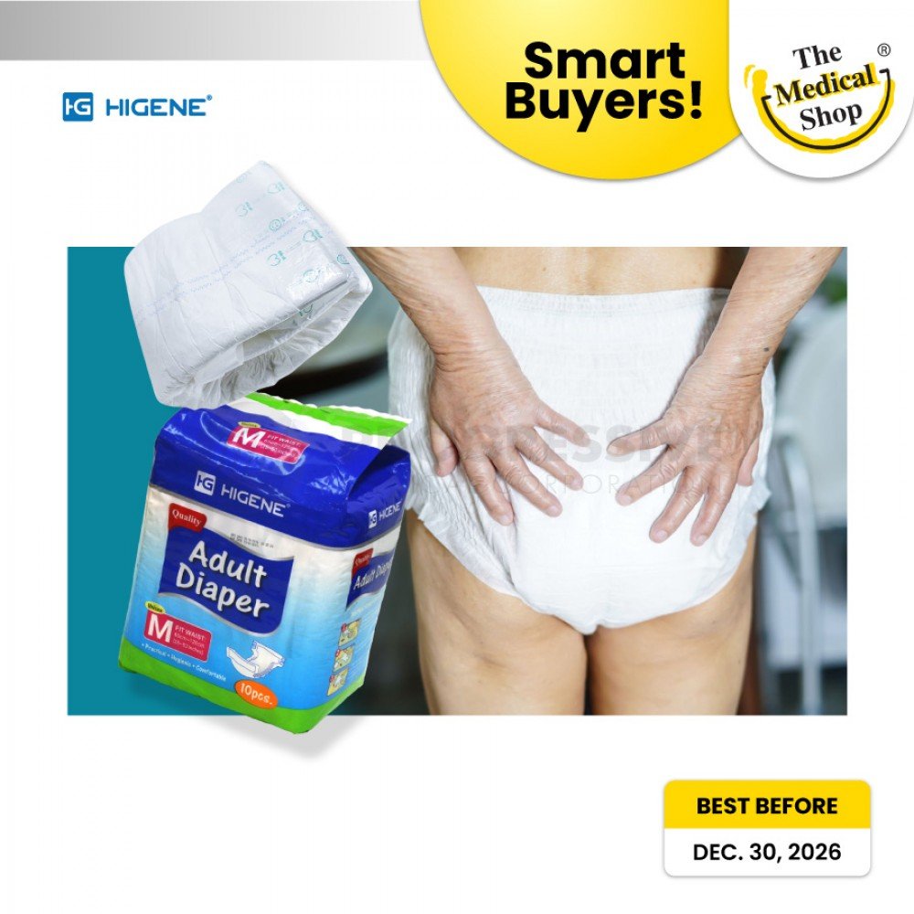 Smart Buyers - Higene Adult Diaper, Medium (sold by packs of 10s)