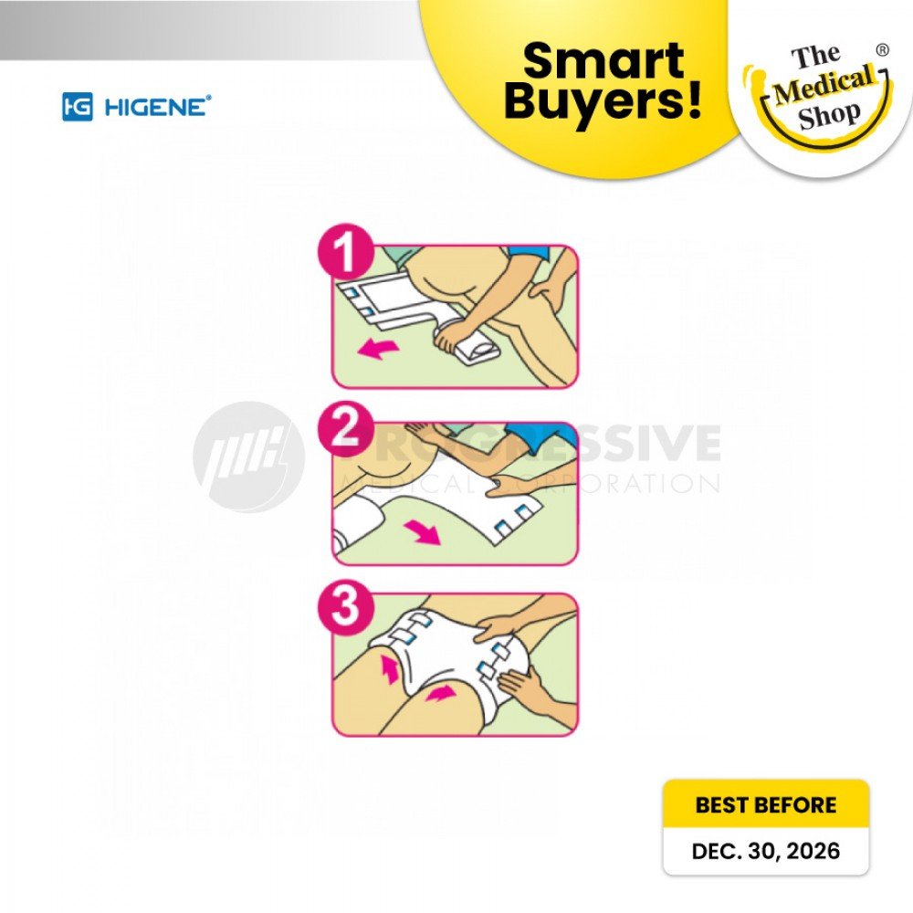 Smart Buyers - Higene Adult Diaper, Medium (sold by packs of 10s)