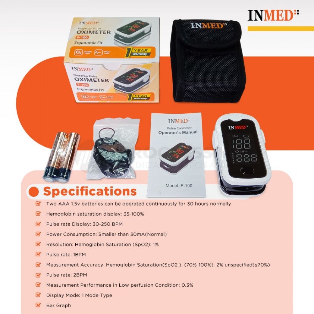 Inmed Fingertip Pulse Oximeter F-100