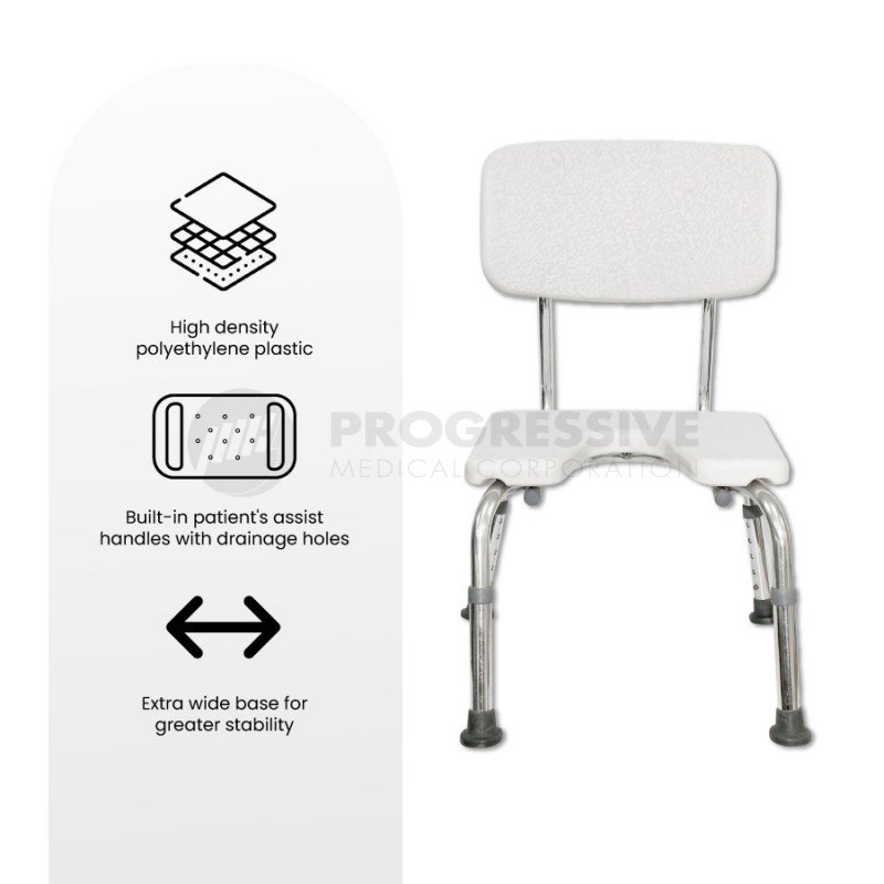 Bath Bench U-Shaped Seat w/ Back