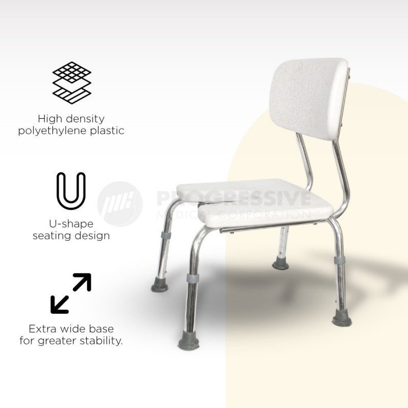 Bath Bench U-Shaped Seat w/ Back