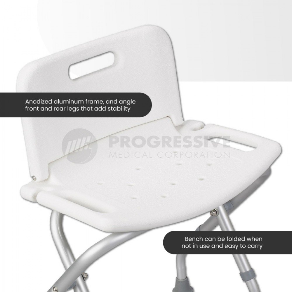 Bath Bench w/ Back, Foldable