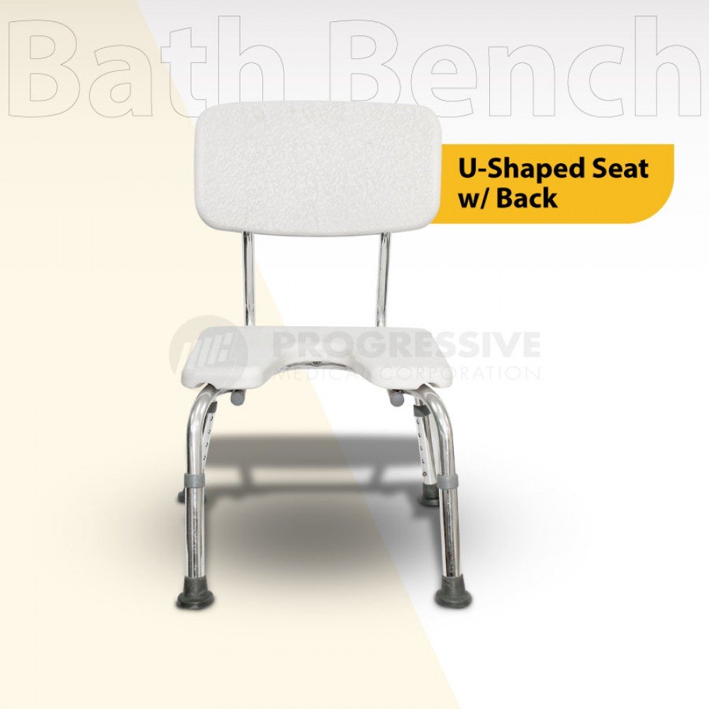 Bath Bench U-Shaped Seat w/ Back