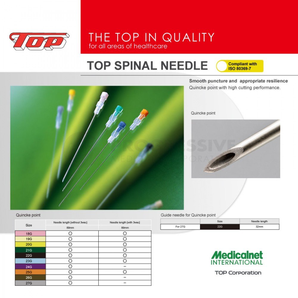 Top Spinal Needle Quincke Point  (sold per piece)