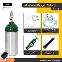 Affordabundle Aluminum Oxygen Cylinder Tank, M9 (with content and bundled)