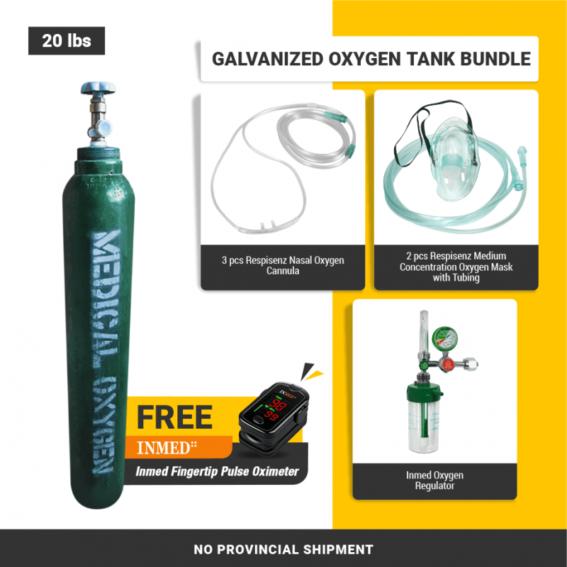 Affordabundle Galvanized Oxygen Tank, 20lbs (with content and bundled)