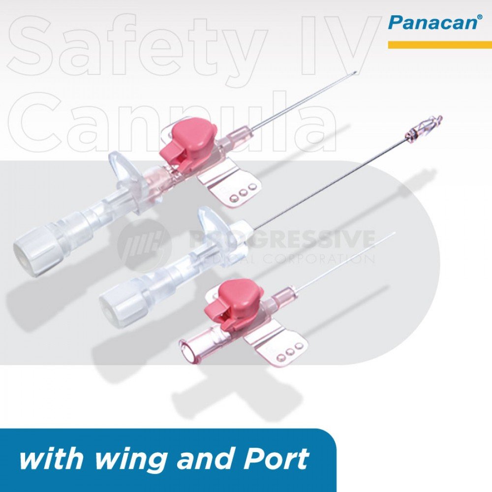 Panacan Safety IV Cannula with Wing and Port