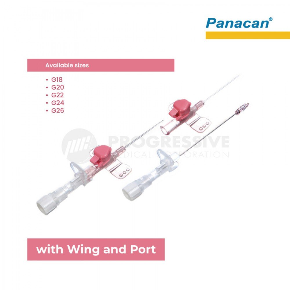Panacan Safety IV Cannula with Wing and Port