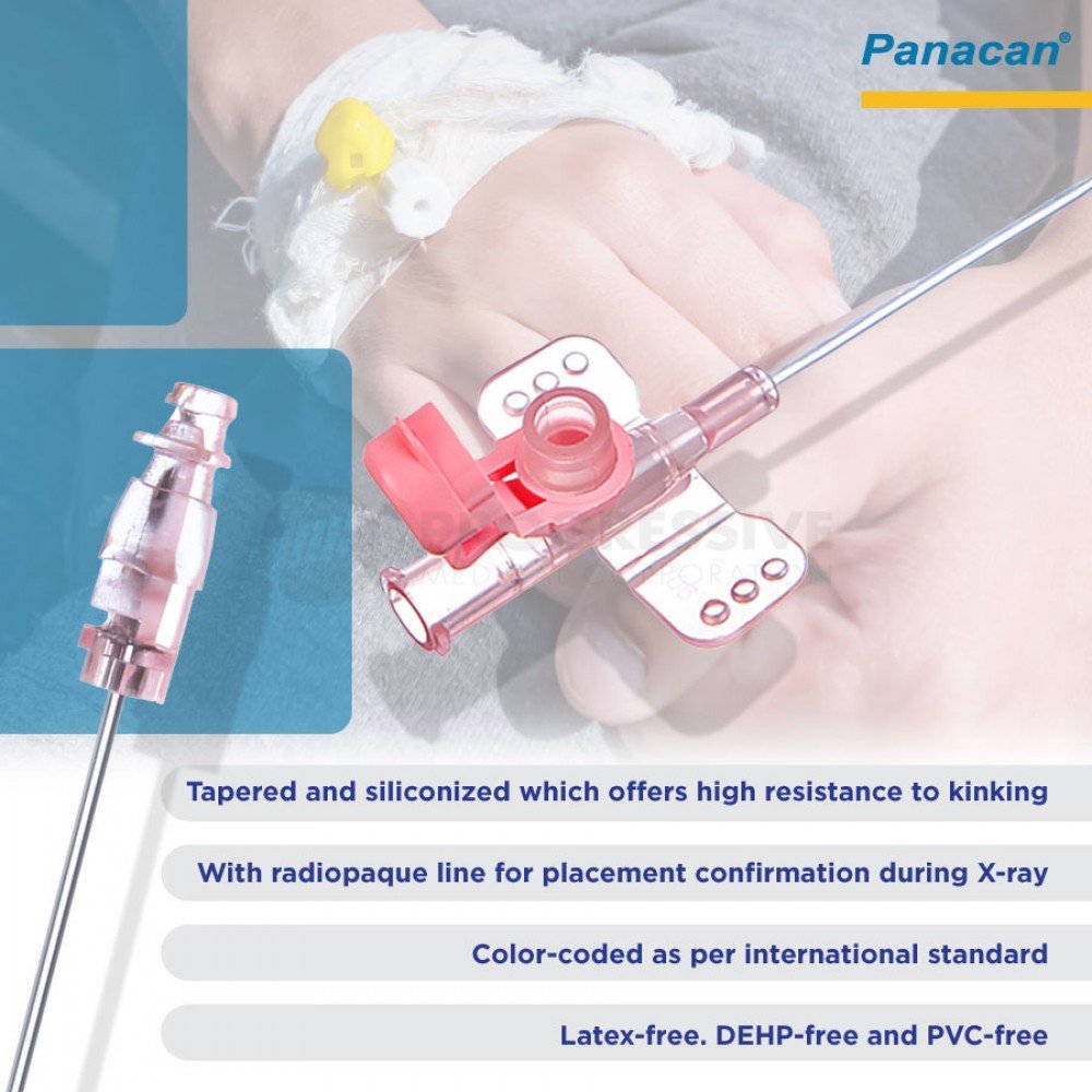 Panacan Safety IV Cannula with Wing and Port