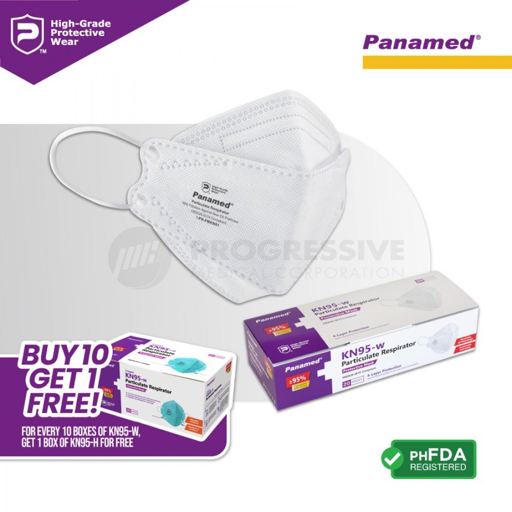 Panamed KN95-w Particulate Respirator, (Sold by box of 20s)