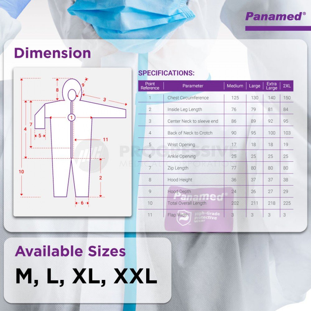Panamed Coverall BST, PPE (Sold per piece)