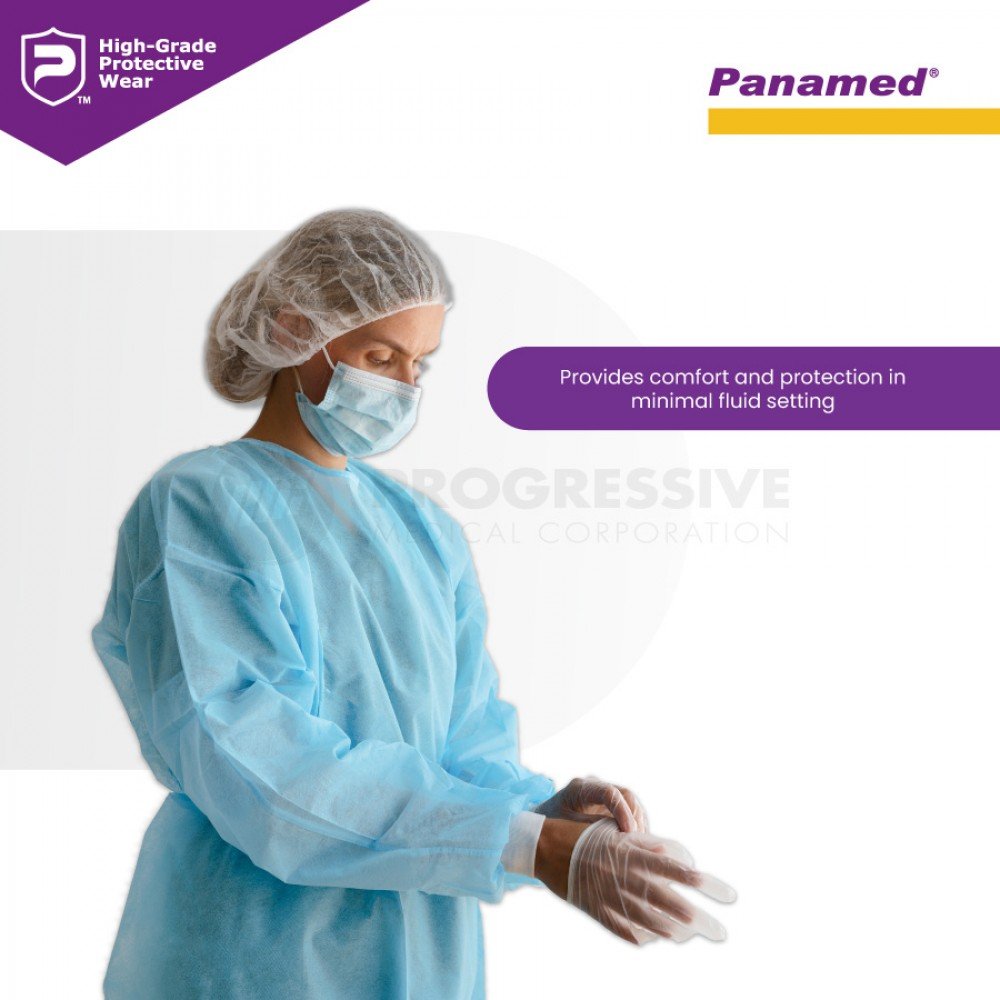 Panamed Disposable Isolation Gown Basic, Large (Sold per 10 pcs.) Panamed Disposable Isolation Gown Basic, Large (Sold per 10 pcs.)