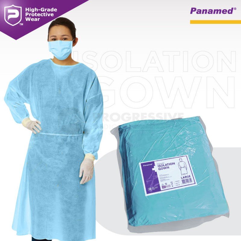 Panamed Disposable Isolation Gown Basic, Large (Sold per 10 pcs.)