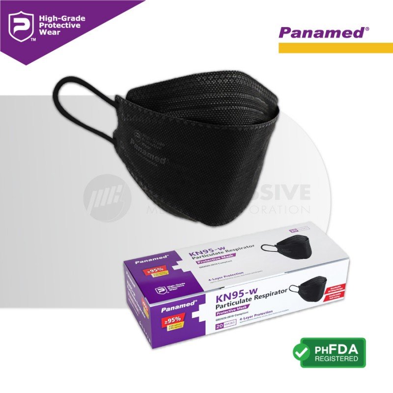 Panamed KN95-w Particulate Respirator Black (Sold by box of 20s)