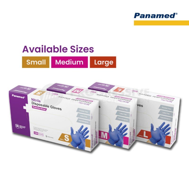 Panamed Nitrile Disposable Gloves (sold by box of 100s)