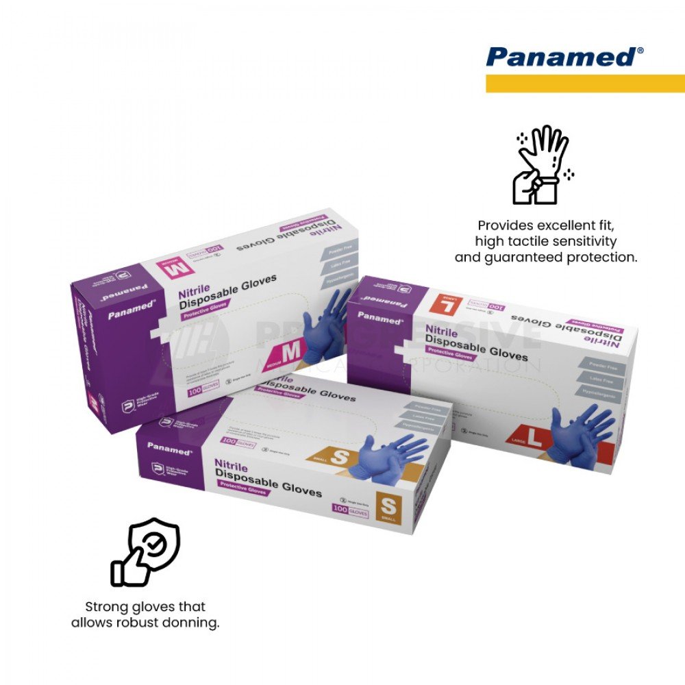 Panamed Nitrile Disposable Gloves (sold by box of 100s)