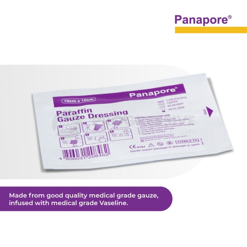 Panapore Paraffin Gauze Dressing 10x10cm