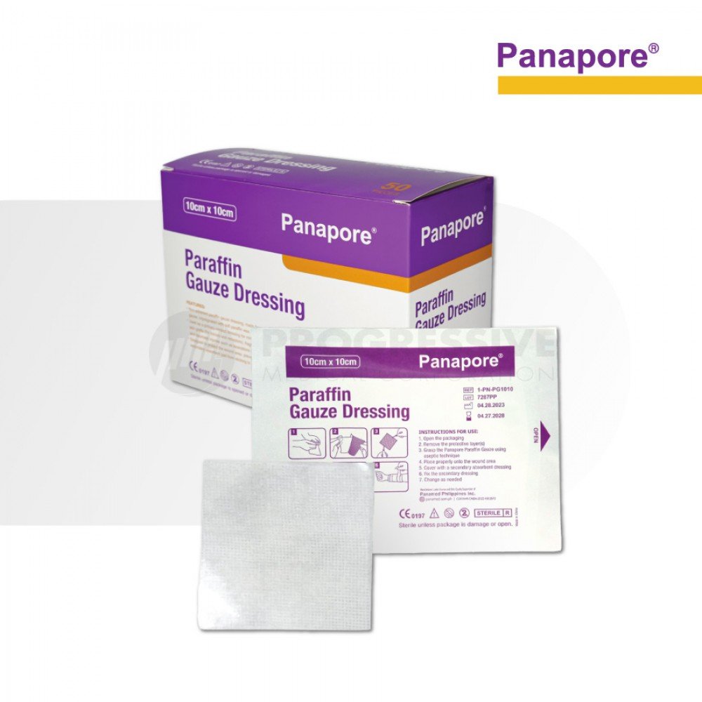 Panapore Paraffin Gauze Dressing 10x10cm