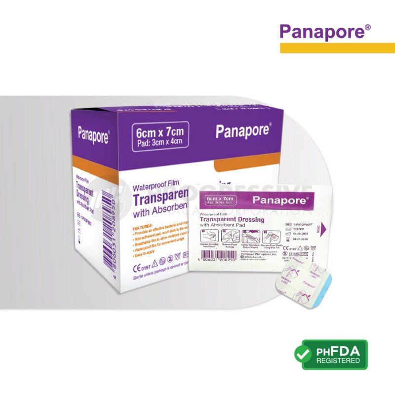 Panapore Transparent Dressing w/ Pad 6x7cm (sold by box of 50s)
