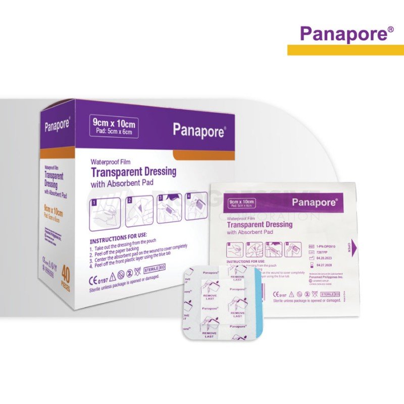Panapore Transparent Dressing w/ Pad 9x10cm sold by 40s