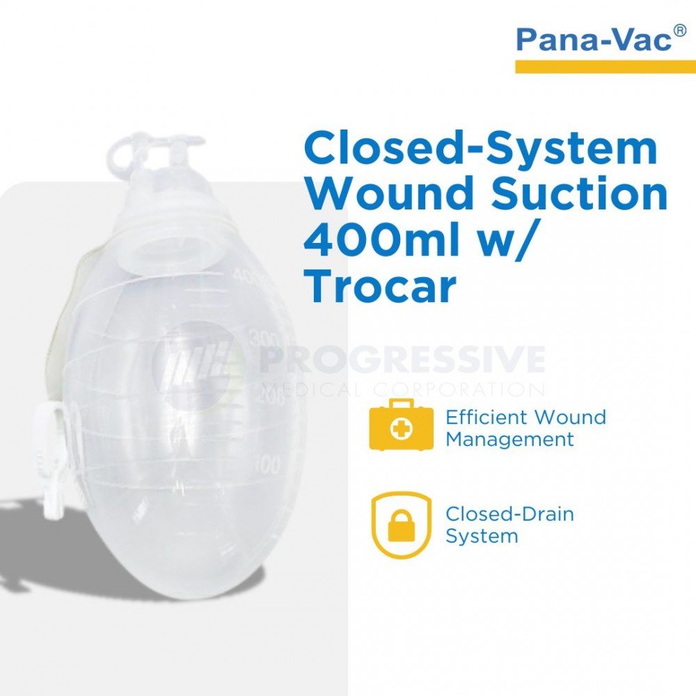 Pana-Vac Closed-System Wound Suction 400ml w/ Trocar