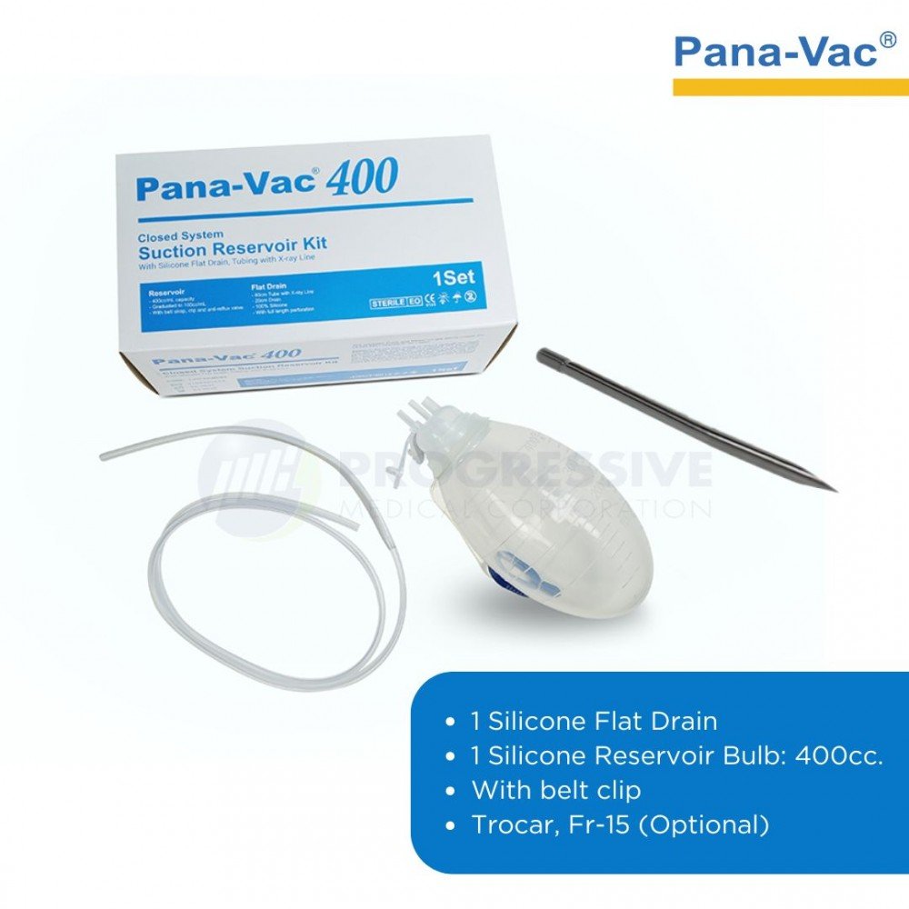 Pana-Vac Closed-System Wound Suction 400ml w/ Trocar