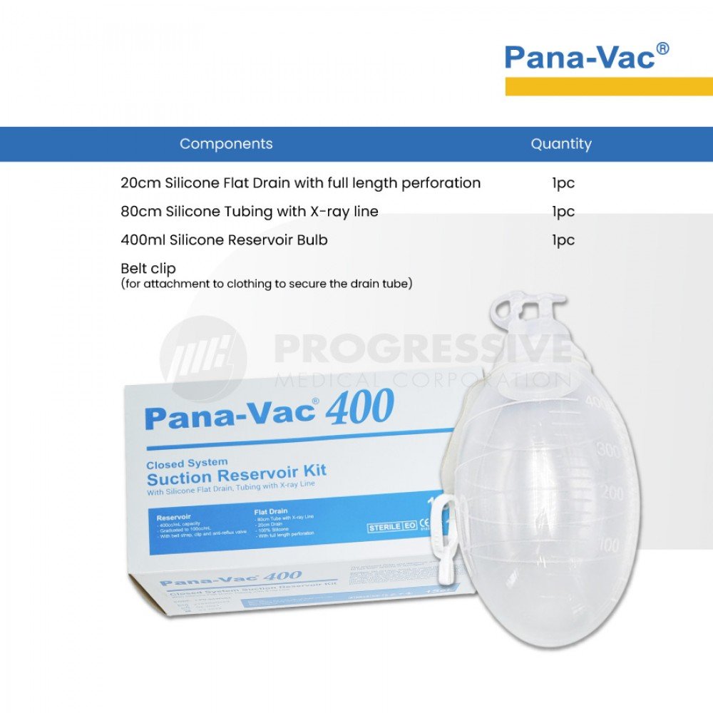 Pana-Vac Closed-System Wound Suction 400ml w/ Trocar