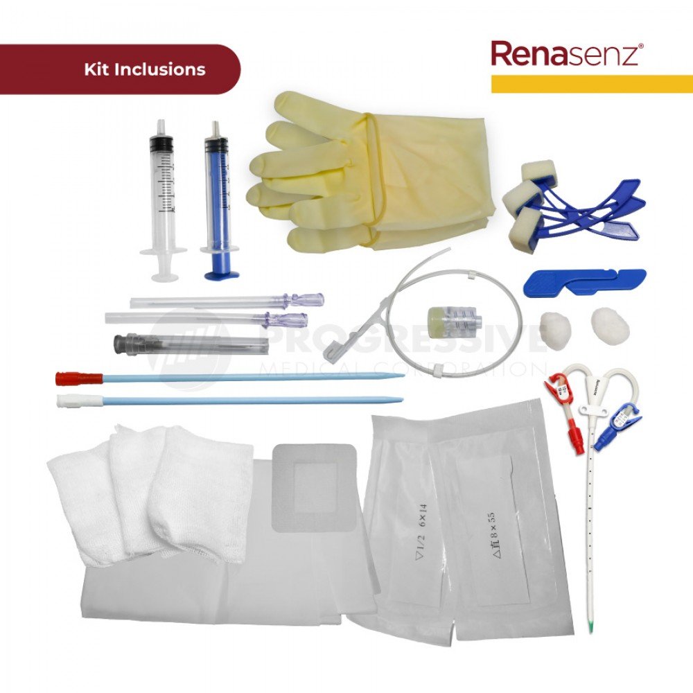 Renasenz Hemodialysis Kit 2-Lumen Fr 12x16 Curved