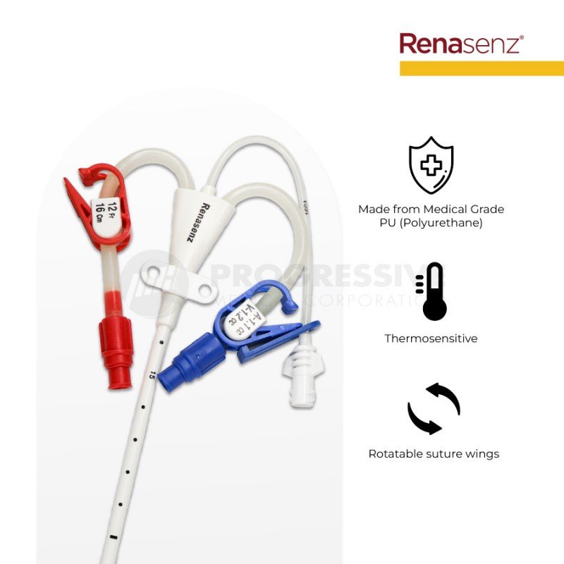 Renasenz Hemodialysis Kit 3-Lumen Fr 12x16 Curved
