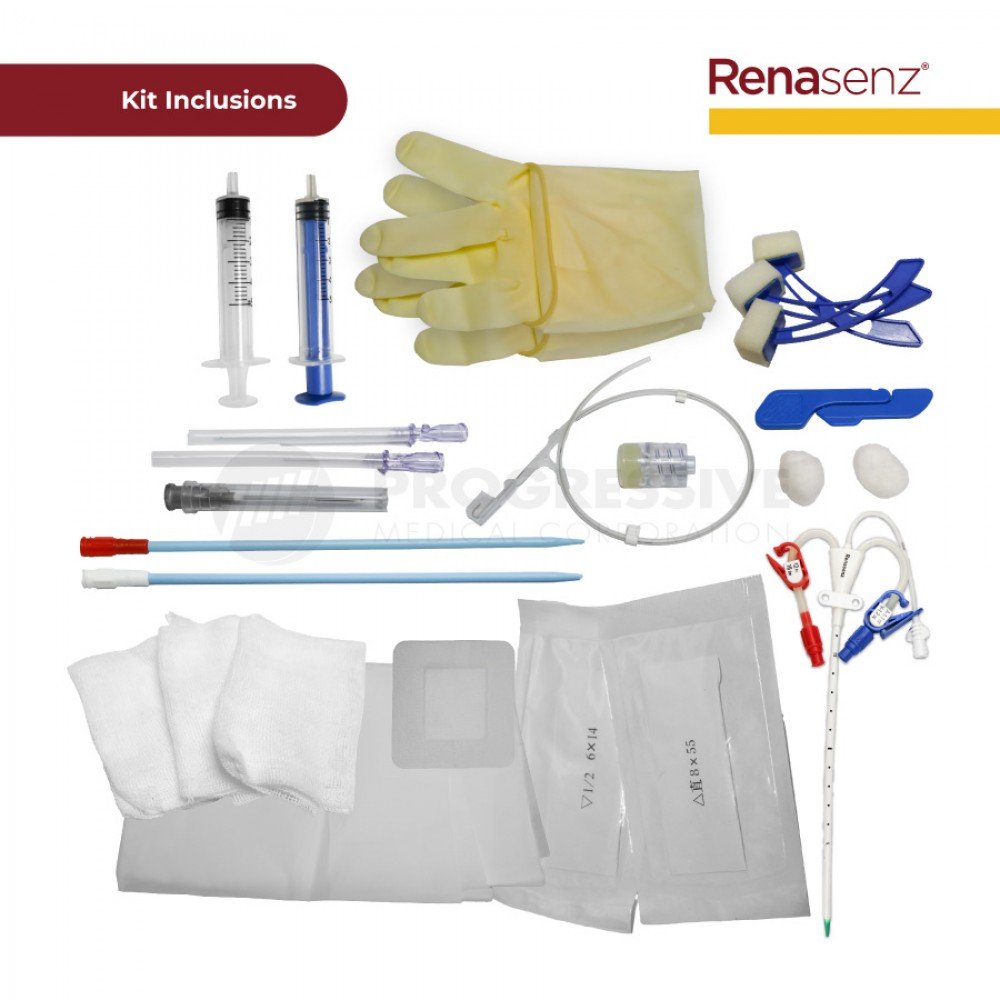 Renasenz Hemodialysis Kit 3-Lumen Fr 12x16 Curved