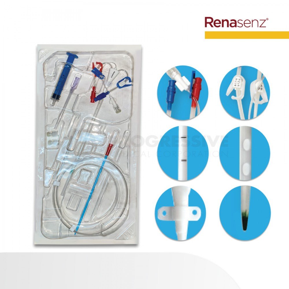 Renasenz Hemodialysis Kit 3-Lumen Fr 12x16 Curved