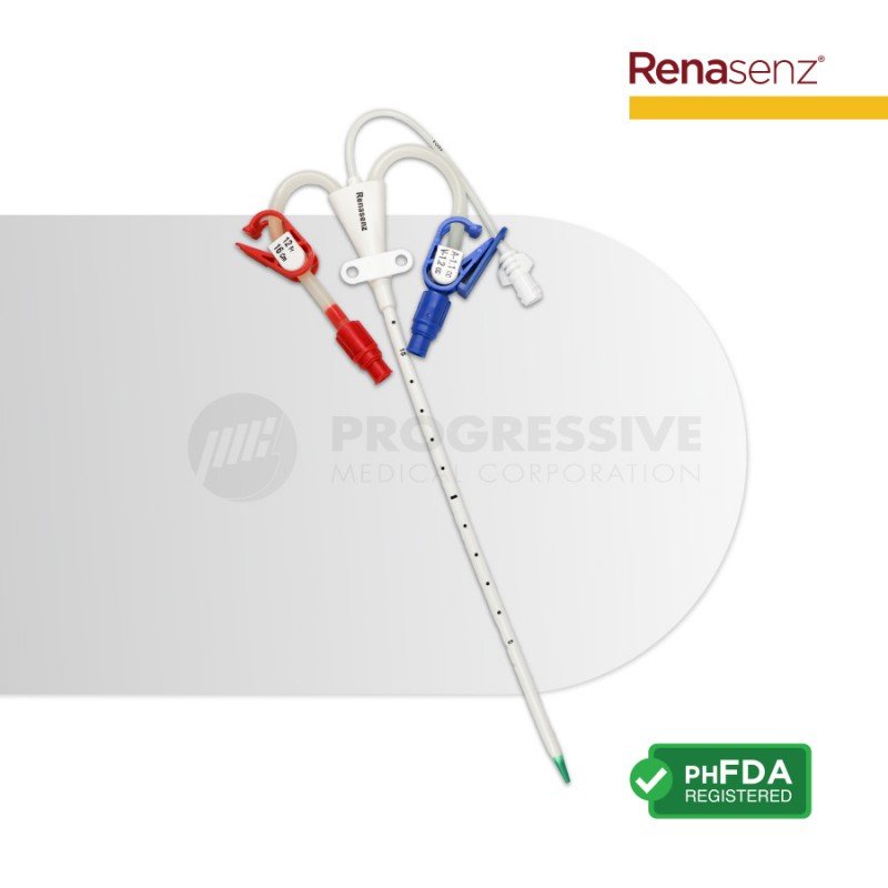 Renasenz Hemodialysis Kit 3-Lumen Fr. 12 x 16cm Curved Standard